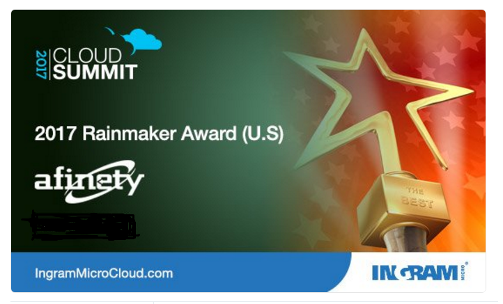 Afinety Wins Cloud Rainmaker Award From Ingram Micro